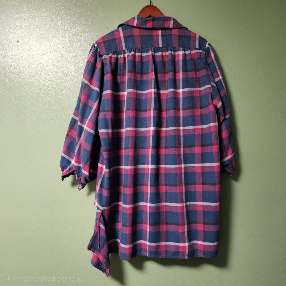 Vintage Victoria's Secret Pink and Blue Plaid Nightgown - Picture 4 of 7